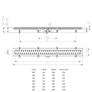 Душевой лоток Azario Medium AZ-CH 850/50 MC с решеткой цвет Черный-6