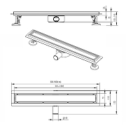 Душевой лоток Azario AZT3TILE600 с решеткой цвет Нержавеющая сталь / под плитку-5