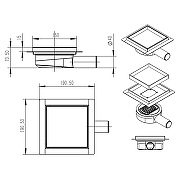 Душевой трап Azario AZZ3TILE150 с решеткой цвет Нержавеющая сталь / под плитку-4