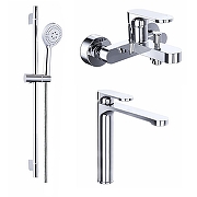 Комплект смесителей Azario Viano AZ-15830501+AZ-15834551+AZ-15782010 цвет Хром