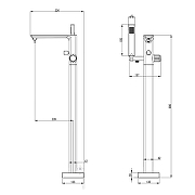 Смеситель для ванны Azario Piano AZ-208260AB5C-0308A цвет Хром-1