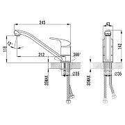 Смеситель для кухни Azario AZ-HU245896 цвет Хром-1
