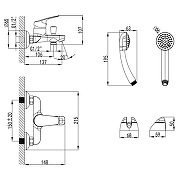 Смеситель для ванны Azario AZ-HU245906 цвет Хром-5