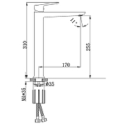 Смеситель для раковины Azario Alanti AZ-K9032GR цвет Графит-1
