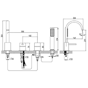 Смеситель на борт ванны Azario Delicate AZ-QA28173PA-0307APA цвет Черный матовый-1