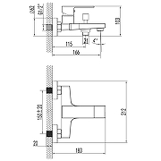 Смеситель для ванны Azario Eddie AZ-WQY238207C цвет Хром-5