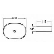 Раковина-чаша Azario 60 AZ-2196MDH цвет Темно-серый матовый-2