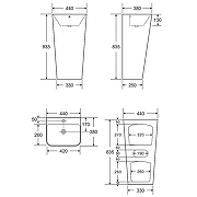 Раковина Azario Fretta Square 44 AZ-302 цвет Белый-7