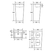 Раковина Azario Fretta Square 44 AZ-303 цвет Белый-6