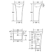 Раковина Azario Fretta Square 45 AZ-315 цвет Белый-7