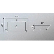 Раковина Azario 79.5 AZ-40094 цвет Белый-2