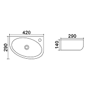 Раковина Azario 42 R AZ-4519 цвет Белый-1