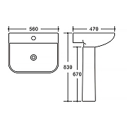 Раковина Azario Seta 56 AZ-5002 цвет Белый-4