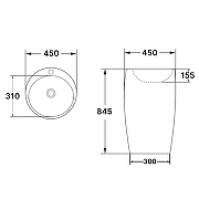 Раковина Azario Tea 45 AZ-M30148 цвет Белый-7
