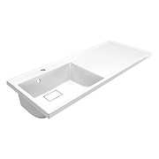 Раковина Azario Paola Magenta 110 L CS00078450 с местом под стиральную машину цвет Белый