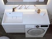Раковина Azario Paola Magenta 120 L CS00078451 с местом под стиральную машину цвет Белый-8