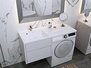 Раковина Azario Paola Magenta 120 L CS00078451 с местом под стиральную машину цвет Белый-9