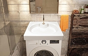 Раковина Azario Lindi 59.7 CS00078504 на стиральную машину цвет Белый-3