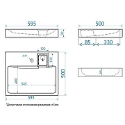 Раковина Azario Sharp New 60 CS00105718 на стиральную машину цвет Белый-6
