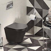 Унитаз Azario Teramo AZ -053E-R-MB/ AZ-0053-MB подвесной цвет Черный матовый с сиденьем Микролифт-9