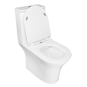 Унитаз компакт Azario Fretta Round AZ-1217 + AZ-1216 цвет Белый с бачком и сиденьем Микролифт-1