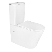 Унитаз компакт Azario Lander AZ-1257A цвет Белый с бачком и сиденьем Микролифт