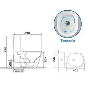 Унитаз компакт Azario Lander AZ-1257A цвет Белый с бачком и сиденьем Микролифт-14