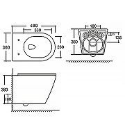 Унитаз Azario Vela AZ-2480 подвесной цвет Белый с сиденьем Микролифт-12