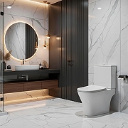 Унитаз компакт Azario Reina AZ-2785T цвет Белый с бачком и сиденьем Микролифт-11