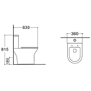 Унитаз компакт Azario Reina AZ-2785T цвет Белый с бачком и сиденьем Микролифт-13