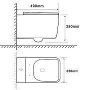 Унитаз Azario Riano AZ-2808E подвесной цвет Белый с сиденьем Микролифт-14