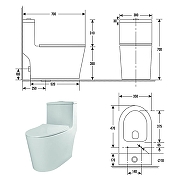 Унитаз моноблок Azario Bais AZ-5003 цвет Белый с сиденьем Микролифт-15