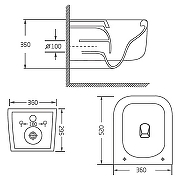 Унитаз Azario Vater AZ-5104T-WHT подвесной цвет Белый с сиденьем Микролифт-11
