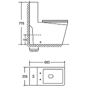 Унитаз моноблок Azario Rayo AZ-6385 цвет Белый с сиденьем Микролифт-15