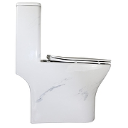 Унитаз моноблок Azario AZ-8618M цвет Белый мрамор с сиденьем Микролифт-7