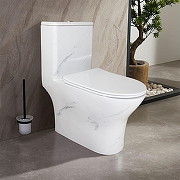 Унитаз моноблок Azario AZ-8618M цвет Белый мрамор с сиденьем Микролифт-11