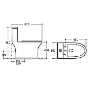 Унитаз моноблок Azario AZ-8618M цвет Белый мрамор с сиденьем Микролифт-12
