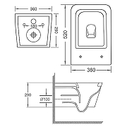 Унитаз Azario Talas AZ-87268 подвесной цвет Белый с сиденьем Микролифт-14