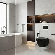 Унитаз Azario Ines Black AZ-W03-SB подвесной цвет Черный матовый с сиденьем Микролифт-9