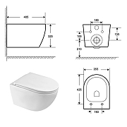 Унитаз Azario Ines White AZ-W03-SW подвесной цвет Белый с сиденьем Микролифт-10