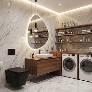 Унитаз Azario Dezi Black AZ-W05-SB подвесной цвет Черный матовый с сиденьем Микролифт-11