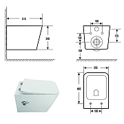 Унитаз биде Azario Dezi White AZ-W05-SWBD подвесной цвет Белый с сиденьем Микролифт-11
