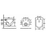 Унитаз Azario PRO-0001 подвесной цвет Белый с сиденьем Микролифт-11