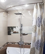 Карниз для ванны Aquatek Сириус 164х164 KARN-0000022 дуга цвет Хром-1