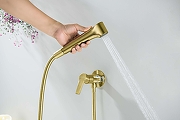 Гигиенический душ со смесителем Aquatek Лугано AQ1719BG цвет Золото шлифованное-4