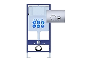 Инсталляция Aquatek Sensor Standart 50 INSE-0000001.36 для унитаза с клавишей смыва цвет Нержавеющая сталь