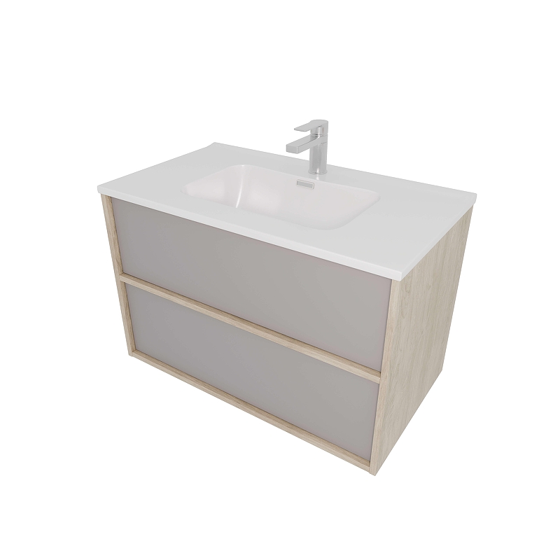 Тумба с раковиной Aquatek Либра 80 AQ66080-DO-LG подвесная 