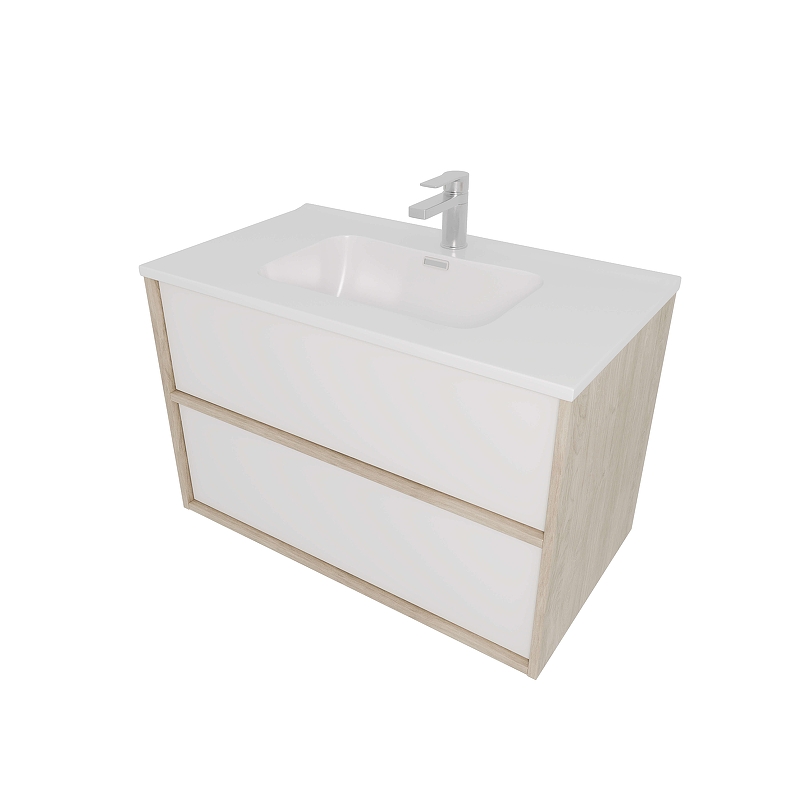 Тумба с раковиной Aquatek Либра 80 AQ66080-DO-MW подвесная 