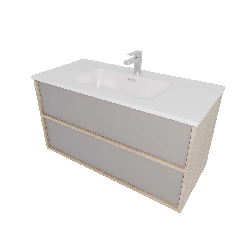 Тумба с раковиной Aquatek Либра 100 AQ66100-DO-LG подвесная 