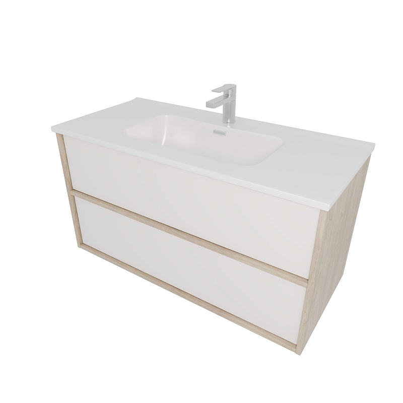 Тумба с раковиной Aquatek Либра 100 AQ66100-DO-MW подвесная 